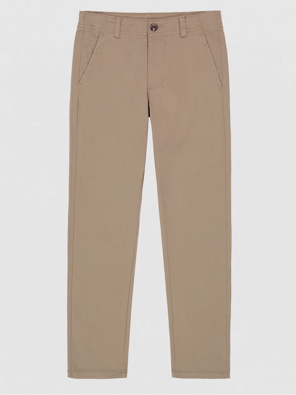 Izod Boys Straight Leg Flat Front Chino Pants Khaki Tan Adjustable Waist Sz 14